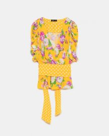 zara yellow polka dot top