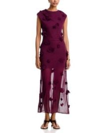 Floral Appliqué Mesh Overlay Dress - Exclusive at Bloomingdales