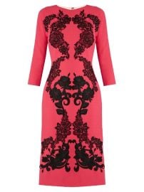 Floral Applique Wool Crepe Dress by Dolce  Gabbana at Bergdorf Goodman