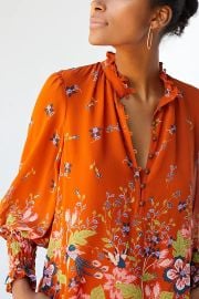 Floral Chiffon Blouse at Anthropologie