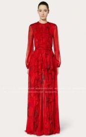 Floral Chiffon Ruffle Gown by Valentino at Mytheresa