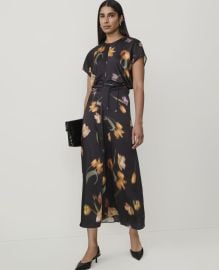 Floral Crew Neck Midi Dress at Ann Taylor