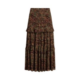 Floral Crinkle Georgette Tiered Skirt Ralph Lauren at Ralph Lauren