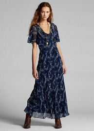 Floral Crinkled Silk Chiffon Dress at Ralph Lauren