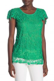 Floral Crochet Lace Knit Short Sleeve Blouse at Nordstrom Rack