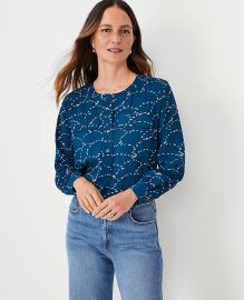 Floral Double Pocket Shirt in Sea Storm at Ann Taylor