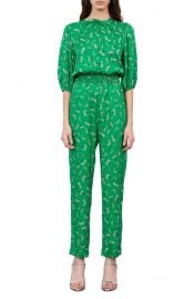 Floral Elbow-Sleeve Woven Jumpsuit at Nordstrom