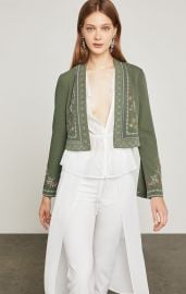 Floral Embroidered Cropped Jacket at Bcbg