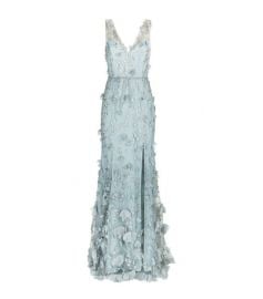 Floral Embroidered Plunging Gown by Marchesa Notte at Harrods