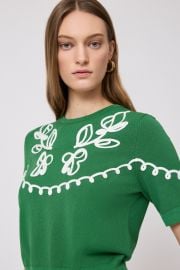 Floral Embroidered Top Pearl by Lela Rose at Pearl by Lela Rose