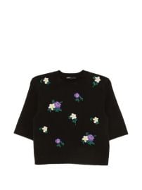 Floral Embroidered Wool Blend Sweater at Farfetch