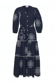 Floral Eyelet Belted Tiered Dress by Pearl by Lela Rose at Pearl NYC