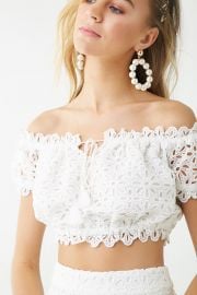 Floral Eyelet Lace Crop Top by Forever 21 at Forever 21