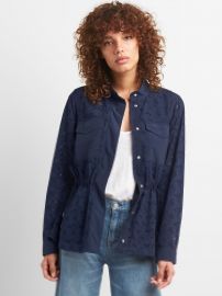 Floral Eyelet Utility Jacket at Gap