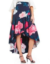 Floral Faux Wrap Hi-low Skirt by Eliza J at Nordstrom