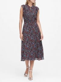 Floral Fit-and-Flare Dress by Banana Republic at Banana Republic