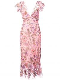 Floral Fitted Dress  Marchesa Notte  at Farfetch