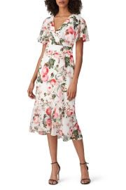  Floral Flutter Sleeve Dress by Adrianna Papell at Rent The Runway