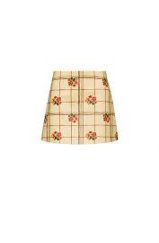 Floral Grid Mini Skirt by Miu Miu at Miu Miu