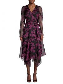 Floral Handkerchief Midi Wrap Dress at Vince Camuto