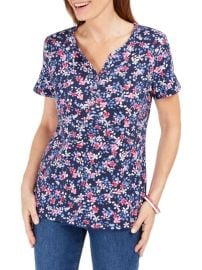 Floral Henley Top by Karen Scott at Macys