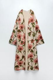 Floral Jacquard Knit Coat at Zara