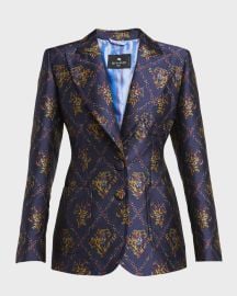 Floral Jacquard Suit at Neiman Marcus