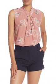 Floral Keyhole Silk Tank Top by Rebecca Taylor at Nordstrom Rack