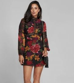 Floral Lace-Trim Dress by Marciano at Guess by Marciano