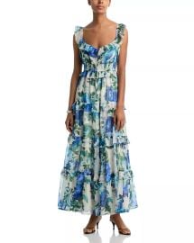 Floral Leaf Ruffle Smocked Maxi Dress at Bloomingdales