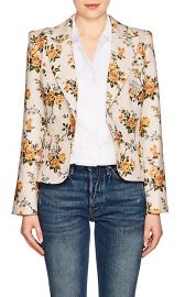 Floral Linen Canvas Single-Button Blazer at Barneys