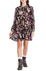 Floral Long Sleeve Babydoll Dress at Nordstrom