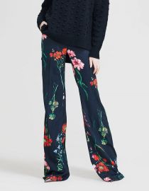 Floral Maggie Straight Leg Pants by Lela Rose at Lela Rose