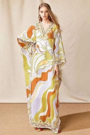 Floral Maxi Kaftan Dress at Sonja