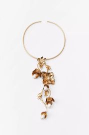 Floral Necklace with Faux Pearls at Zara