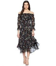 Floral Off the Shoulder Midi Shift Dress by Tahari ASL at Zappos