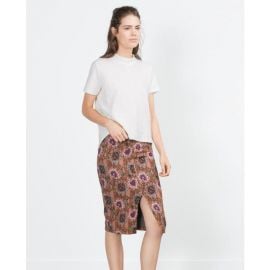 Floral Pencil Skirt at Zara