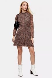 Floral Pintuck Mini Tea Dress at Topshop