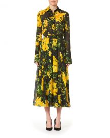 Floral Pleated Midi Skirt at Neiman Marcus