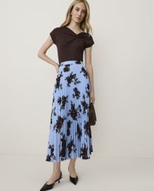 Floral Pleated Midi Skirt at Ann Taylor