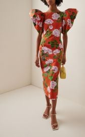 Floral Poplin Midi Dress By Oscar De La Renta at Moda Operandi