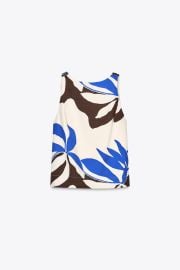Floral Print Beaded Top at Zara