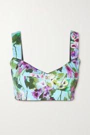 Floral Print Bustier Crop Top by Dolce Gabbana at Net a Porter