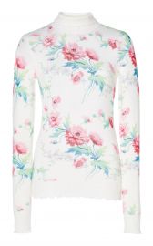 Floral-Print Cashmere Turtleneck Sweater at Moda Operandi