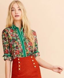 Floral-Print Crepe Blouse at Brooks Brothers