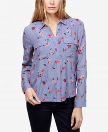 Floral-Print Flap-Pocket Shirt at Macys