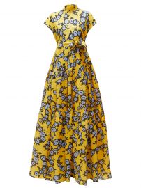 Floral-Print Gathered Silk-Gazar Gown by Carolina Herrera at Carolina Herrera