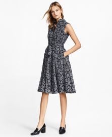 Floral-Print Glen Plaid Dress by Brooks Brothers at Brooks Brothers