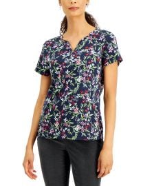 Floral-Print Henley Top at Macys