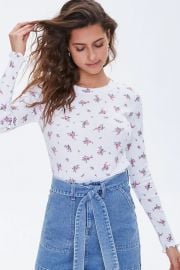 Floral Print Lettuce-Edge Tee by Forever 21 at Forever 21